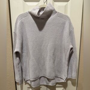 Poetry Knit Cotton/Wool Sweater Mockneck Chunky Knit Silver , size 4/6
